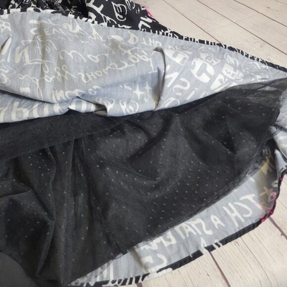 Kate Hewko Graffiti Print Skirt NEW Womens XS Black/White A-Line Pleated Lined - Picture 5 of 8